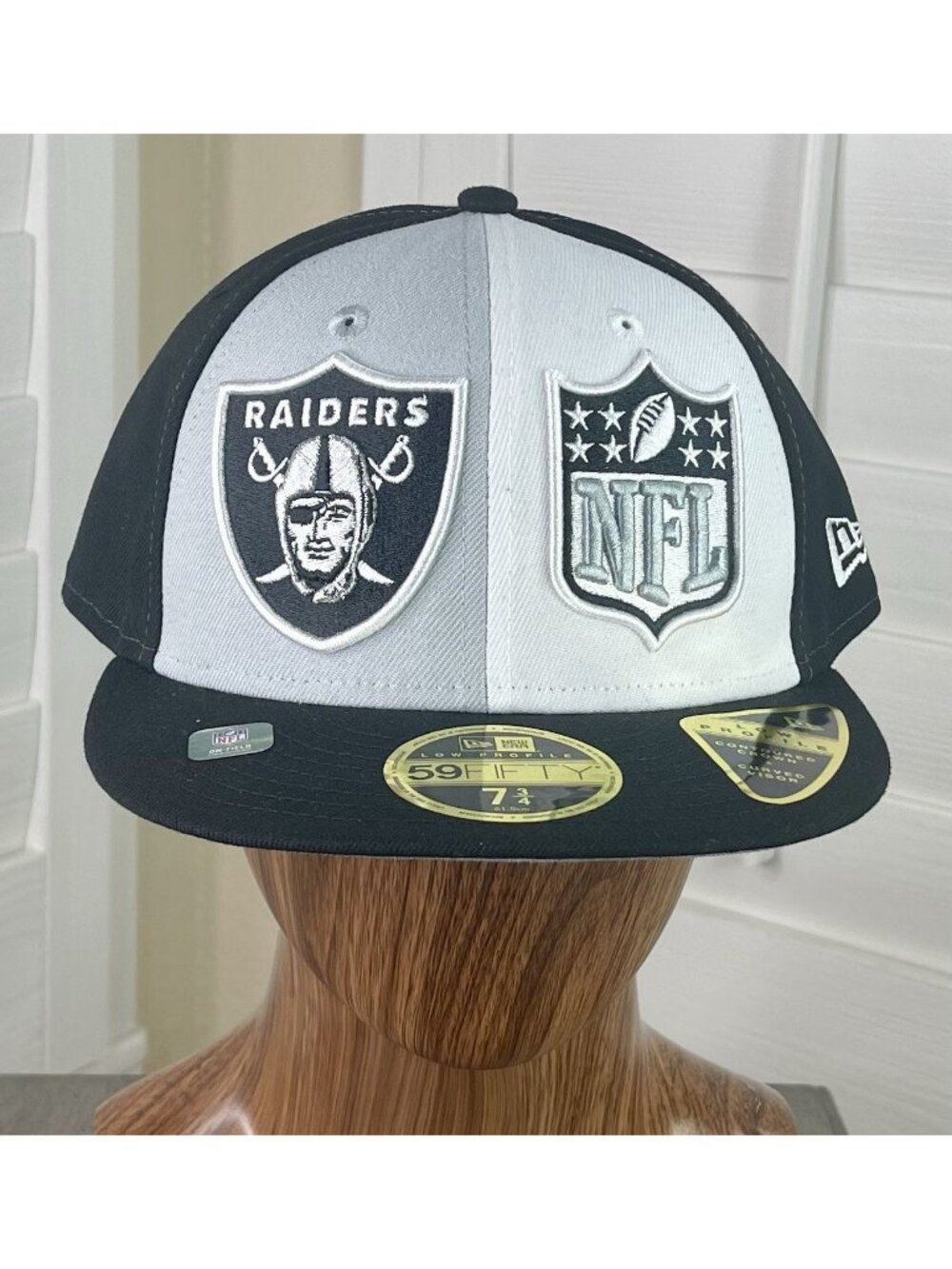 New Era 59Fifty NFL Las Vegas Raiders Sideline Fitted Low Profile Hat Size 7 3/4